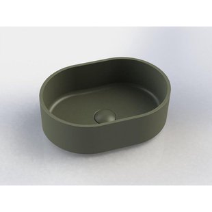 Arcqua Case waskom - 40x28cm - Ovaal - Cast marble Mat groen WAS396111