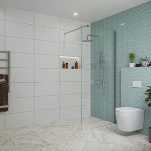 Fortifura Galeria inloopdouche - 80x200cm - helder glas - wandarm - chroom SW797914/SW797904