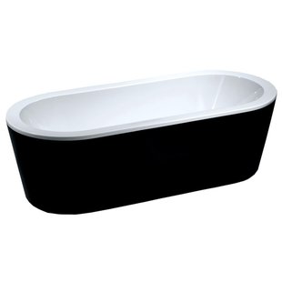 Xellanz Nero vrijstaand ligbad 178 x 80 cm acryl glans wit/zwart met waste glans wit 21.3681