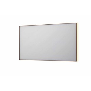 INK SP32 spiegel - 140x4x80cm rechthoek in stalen kader incl indir LED - verwarming - color changing - dimbaar en schakelaar - geborsteld koper 8410084