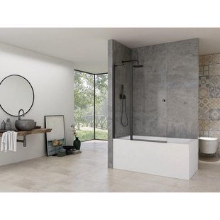 Van Rijn Products ST02 Badwand - 120x150cm - incl glasbehandeling - zwart ST02900ZW