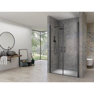 Van Rijn Products ST02 Saloondeur - 100x200cm - incl glasbehandeling - incl muurprofiel - zwart ST02400100ZW