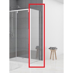 Van Rijn Products ST06 Vaste Wand - 70x200cm - Helder glas - dikte 8mm - tbv hoekcabine - muurprofiel - Chroom ST0635070W