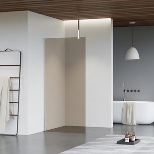 Fortifura Galeria inloopdouche - 100x200cm - rookglas - plafondarm - chroom SW797940/SW797904/SW804541