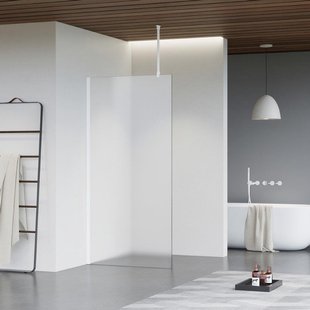 Fortifura Galeria inloopdouche - 110x200cm - mat glas - plafondarm - mat wit SW915251/SW797906/SW804546