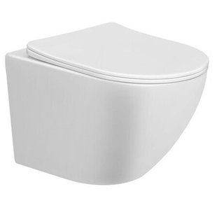 GO by Van Marcke Perl II - hangtoilet - PACK - 49.3x36cm - zonder spoelrand - keramiek - met dunne softclose en take-off zitting - glans wit 20059313