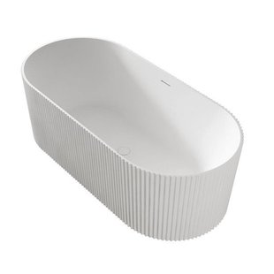 ZEZA Blend vrijstaand bad - ribbel - 170x80x58cm - met afvoer - acryl - mat wit TW-7681-MW-170