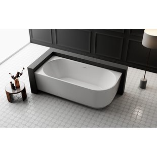 ZEZA Pure half vrijstaand hoekbad - links - 170x80x58cm - acryl - mat wit TW-7313L-MW-170