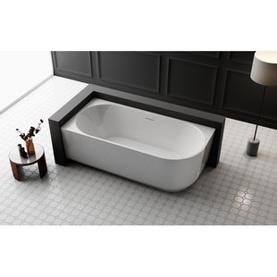 ZEZA Pure half vrijstaand hoekbad - links - 170x80x58cm - acryl - glans wit TW-7313L-GW-170