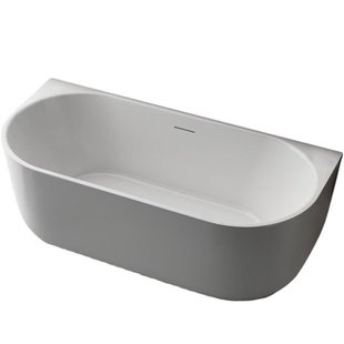 ZEZA Pure half vrijstaand bad - 170x80x58cm - acryl - glans wit TW-7316-GW-170