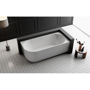 ZEZA Pure half vrijstaand hoekbad - rechts - 150x75x58cm - acryl - glans wit TW-7313R-GW-150