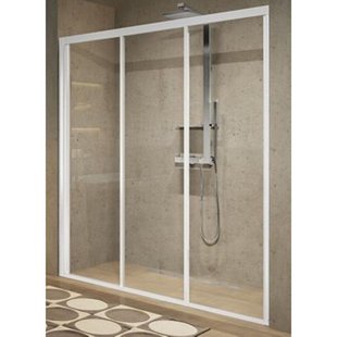 Novellini Lunes 2.0 schuifdeur 3-delig 3P 90/96x195cm chroom/helder LUN3P901K