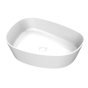 Arcqua Rocker Waskom - opbouw - organisch - links - 50x37cm - glans wit WAS101779