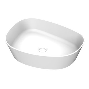 Arcqua Rocker Waskom - opbouw - organisch - links - 50x37cm - mat wit WAS114211