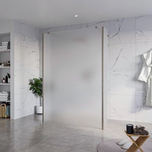 Fortifura Galeria Vrijstaande Inloopdouche - 140x200cm - Glas mat - antikalk - 8mm veiligheidsglas - 2 zijwanden 30cm - wandsteunen en hoekprofielen - Geborsteld Gunmetal PVD SW927771 2x/SW797937/SW797931 2x/SW798732 2x