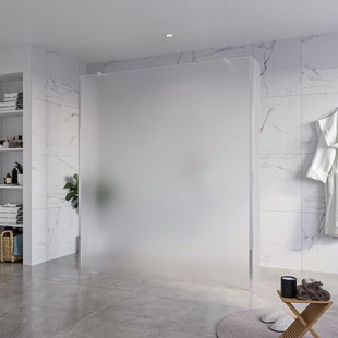 Fortifura Galeria Vrijstaande Inloopdouche - 180x200cm - Glas mat - antikalk - 8mm veiligheidsglas - 2 zijwanden 40cm - wandsteunen en hoekprofielen - Chroom SW927766 2x/SW797933/SW797921 2x/SW358024 2x