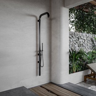 Fortifura Outdoor Original Buitendouche - RVS 316 - handdouche - wandmodel - Geborsteld Gunmetal PVD ML9010-GM