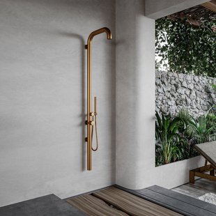 Fortifura Outdoor Original Buitendouche - RVS 316 - handdouche - wandmodel - Geborsteld koper PVD (Koper) ML9010-BC