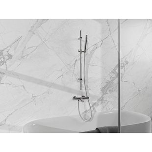 Fortifura Calvi Badkraan - met glijstangset - staafhanddouche - gladde doucheslang - chroom SW767487/SW496810/SW706209/SW720223