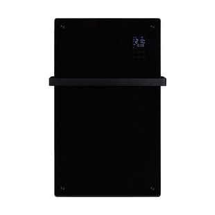 Eurom Alutherm Convectorkachel - 81.5x43.8cm - IP24 - 1200watt - wifi - vloer/wand- Verticaal - metaal/glas zwart mat 361261