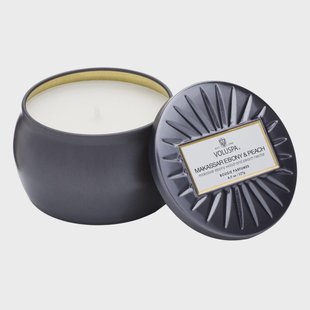 Voluspa Mini Tin Candle Makassar Ebony And Peach 25h