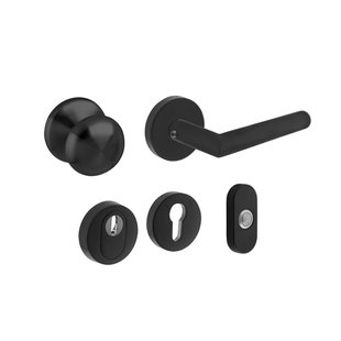 Intersteel Veiligheidsbeslag Set Voordeur Skg*** Rond Rvs Zwart