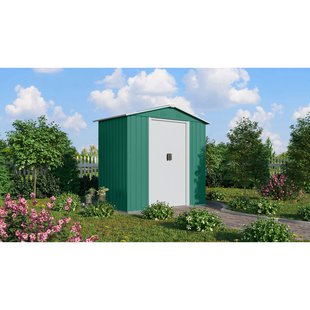 Pergart Tuinhuis Köln Ii 64 - Gegalvaniseerd Plaatstaal - Zilverspar/wit - 194x110x184cm