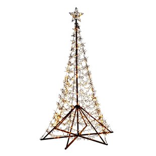 Central Park Vlaggenmast Kerstboom Verlicht - Warm Wit - 230cm