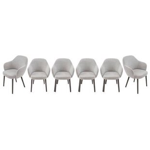 Signature - Bridgefauteuils in stof Ernest - Set van 6 - Lichtgrijs