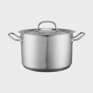 Heirol Heirol Steely pan met deksel ingebouwde zeef 5 liter