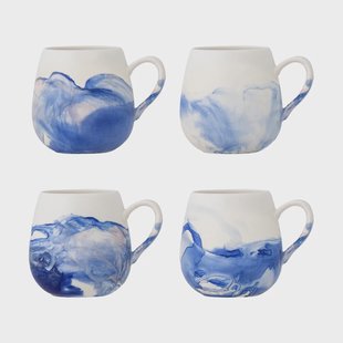 Bloomingville Lyre kop 4-pack Blauw