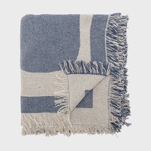 Bloomingville Ethan plaid katoen 160x130 cm Blauw