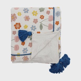 Bloomingville Cherry katoenen plaid 160x130 cm Roos