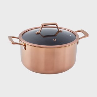 Hâws Hâws Santo braadpan met deksel hybrid coating 5,8 L Rose Gold