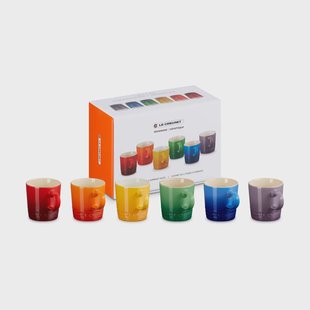 Le Creuset Signature steengoed espressomok 6-delig Rainbow