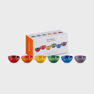 Le Creuset Signature steengoed snackschalen 6-delig Rainbow