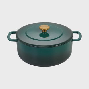 Combekk Combekk geëmailleerde gietijzeren braadpan Ø28 cm Holly Green-gold knob