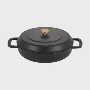 Combekk Combekk geëmailleerde sauteerpan gietijzer Ø28 cm Black-gold knob