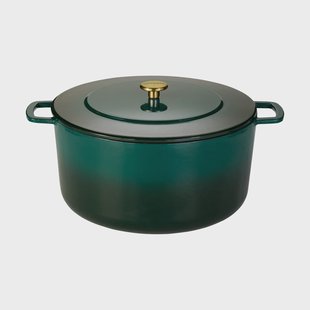 Combekk Combekk geëmailleerde gietijzeren braadpan Ø32 cm Holly Green-gold knob