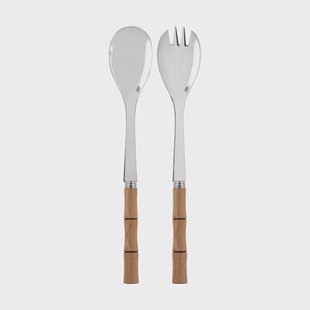 SABRE Paris Bamboo shape saladebestek 2 delen Light wood gelamineerd