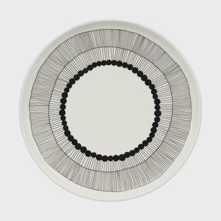 Marimekko Siirtolapuutarha bord Ø 25 cm White-black
