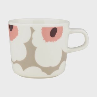Marimekko Unikko koffiemok 20 cl White-clay-powder-dark wine