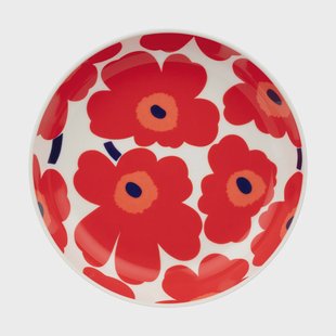 Marimekko Unikko diep bord Ø20,5 cm White-red-blue