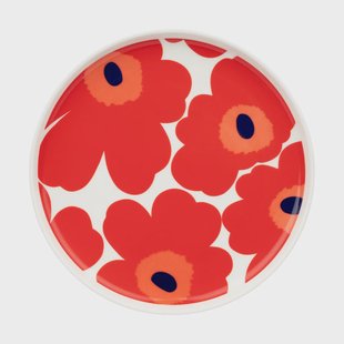 Marimekko Unikko bord Ø20 cm White-red-blue