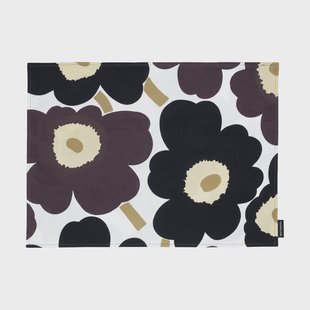 Marimekko Pieni unikko placemat acryl White-dark grey-beige