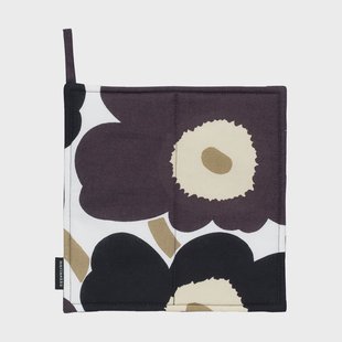 Marimekko Pieni Unikko ovenwant 21,5x21,5 cm White-dark grey-beige