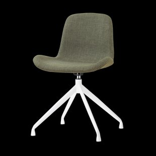 Nola-Fé draaibare eetkamerstoel forestgroen - wit onderstel