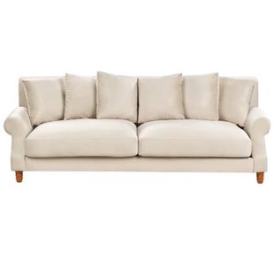 Beliani - EIKE - Driezitsbank - Wit - Fluweel