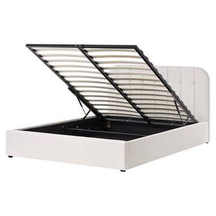 Beliani-CHALLANS-Bed met opbergruimte-Off-white-160 x 200 cm-Stof