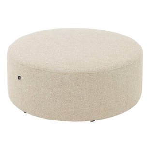 Goossens Poef Arendal in stof gemeleerd grof geweven beige